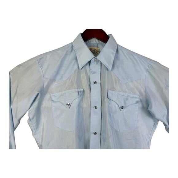 H Bar C Pearl Snap Rodeo Cowboy Eagle El Dorado Ranchwear Western Shirt 15.5 - Picture 2 of 14
